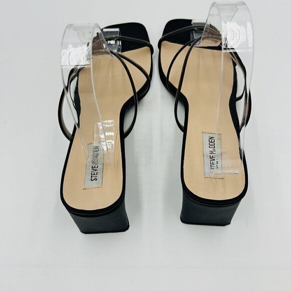 Steve Madden Hanya Block Heel Strappy Sandals Size 10 Black Jelly Straps - Picture 5 of 6